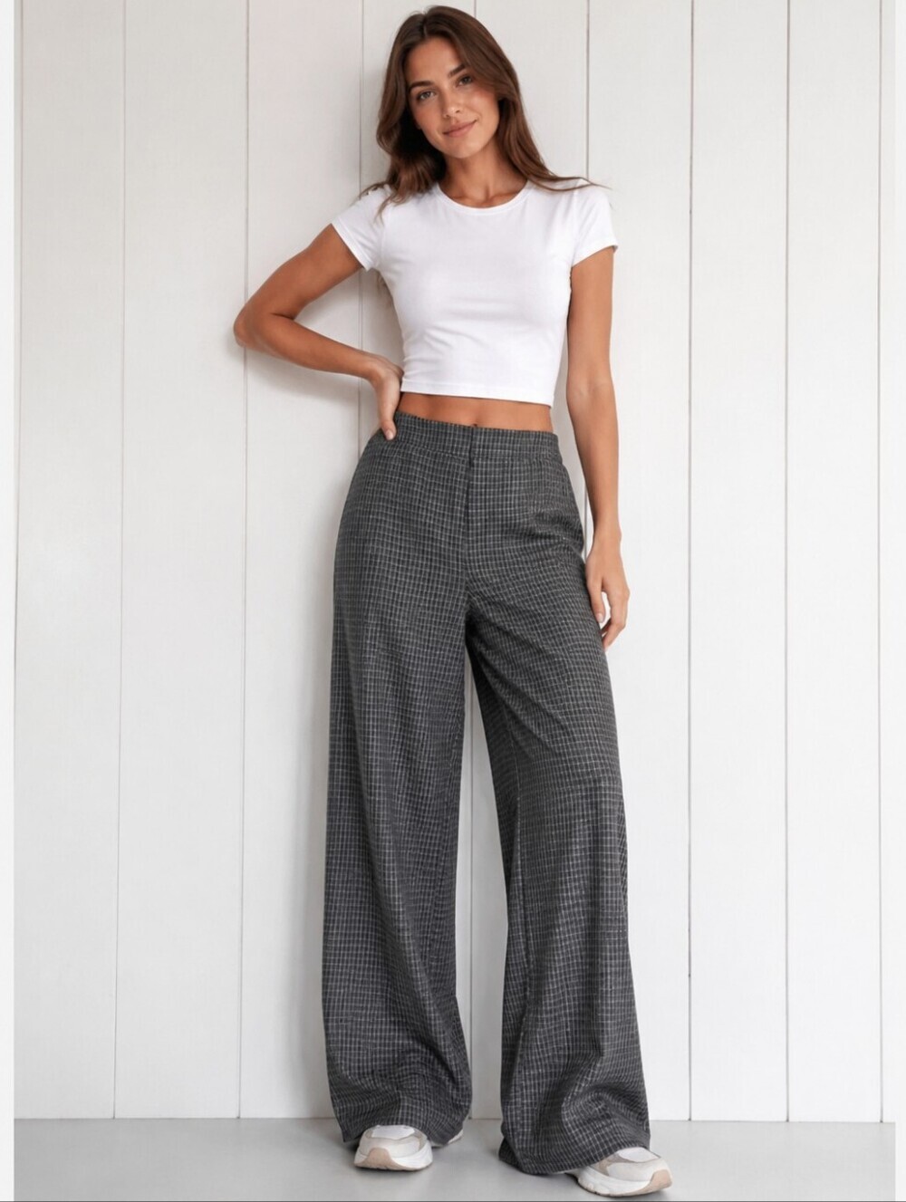 Reformation Franklin Ladies Brown Check Pants Size 6/P